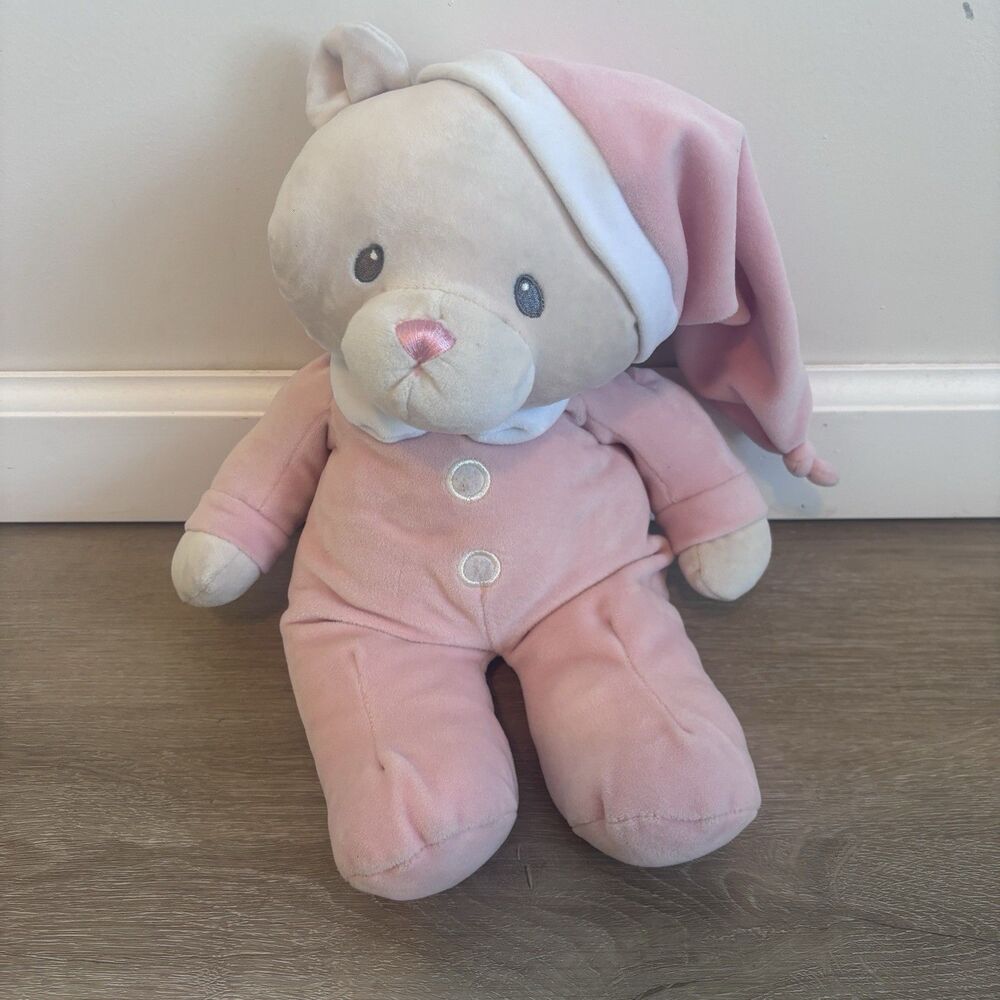 Baby Ganz Pink Teddy Bear Plush Sleepy Pajama Nightcap Toy 11" VTG RARE